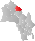 Mapa do condado de Buskerud com Gol em destaque.