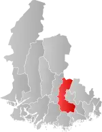 Mapa do condado de Vest-Agder com Marnardal em destaque.