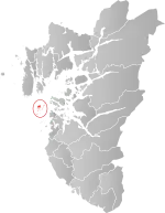 Mapa do condado de Rogaland com Kvitsøy em destaque.