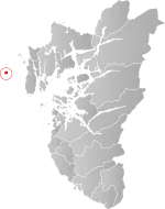 Mapa do condado de Rogaland com Utsira em destaque.