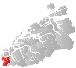 Mapa do condado de Møre og Romsdal com Vanylven em destaque.