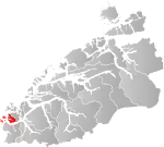 Mapa do condado de Møre og Romsdal com Sande em destaque.