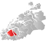 Mapa do condado de Møre og Romsdal com Ørsta em destaque.