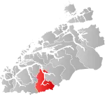 Mapa do condado de Møre og Romsdal com Stranda em destaque.