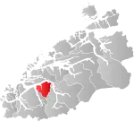 Mapa do condado de Møre og Romsdal com Sykkylven em destaque.