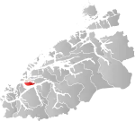 Mapa do condado de Møre og Romsdal com Sula em destaque.