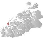 Mapa do condado de Møre og Romsdal com Giske em destaque.