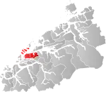 Mapa do condado de Møre og Romsdal com Haram em destaque.
