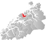 Mapa do condado de Møre og Romsdal com Eide em destaque.