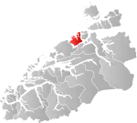 Mapa do condado de Møre og Romsdal com Averøy em destaque.