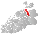 Mapa do condado de Møre og Romsdal com Tingvoll em destaque.