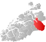 Mapa do condado de Møre og Romsdal com Sunndal em destaque.