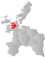 Mapa do condado de Sogn og Fjordane com Snillfjord em destaque.