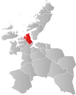 Mapa do condado de Sogn og Fjordane com Agdenes em destaque.