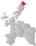 Mapa do condado de Sogn og Fjordane com Osen em destaque.
