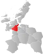 Mapa do condado de Sogn og Fjordane com Orkdal em destaque.