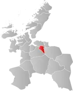 Mapa do condado de Sør-Trøndelag com Klæbu em destaque.