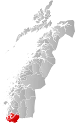 Mapa do condado de Mória e Romsdal com Bindal em destaque.
