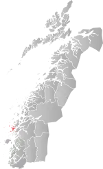 Mapa do condado de Møre og Romsdal com Herøy em destaque.