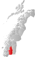 Mapa do condado de Møre og Romsdal com Grane em destaque.