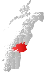 Mapa do condado de Møre og Romsdal com Rana em destaque.