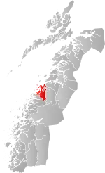 Mapa do condado de Møre og Romsdal com Gildeskål em destaque.