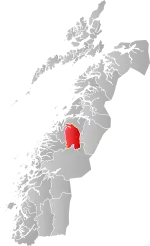 Mapa do condado de Møre og Romsdal com Beiarn em destaque.