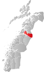 Mapa do condado de Møre og Romsdal com Fauske em destaque.