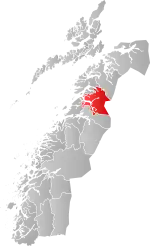 Mapa do condado de Møre og Romsdal com Sørfold em destaque.
