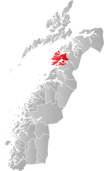 Mapa do condado de Møre og Romsdal com Steigen em destaque.