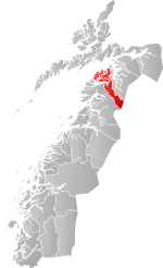 Mapa do condado de Møre og Romsdal com Hamarøy em destaque.