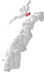 Mapa do condado de Møre og Romsdal com Lødingen em destaque.