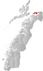Mapa do condado de Møre og Romsdal com Evenes em destaque.