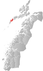 Mapa do condado de Møre og Romsdal com Flakstad em destaque.