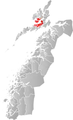 Mapa do condado de Møre og Romsdal com Hadsel em destaque.