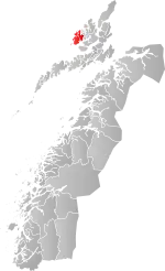 Mapa do condado de Møre og Romsdal com Bø em destaque.