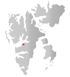 Localização de Longyearbyen em Svalbard