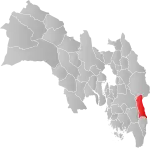 Mapa do condado de Viken com Marker em destaque.
