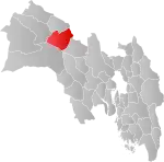 Mapa do condado de Viken com Nesbyen em destaque.