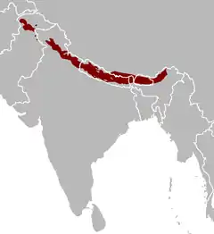 Distribuição territorial do goral-do-himalaia