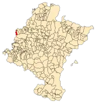 Localização do município de Ciordia em Navarra