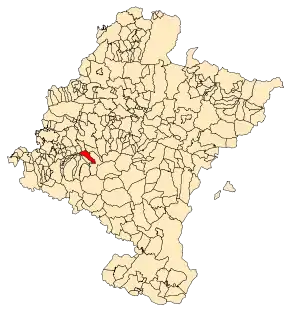 Localização de Aberin em Navarra