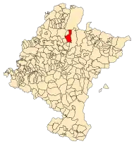 Localização do município de Anué em Navarra