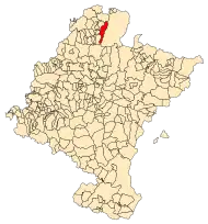 Localização do município de Bértiz-Arana em Navarra