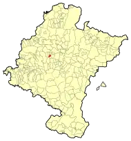 Localização do município de Vidaurreta em Navarra