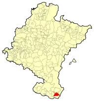Localização do município de Buñuel em Navarra