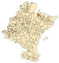 Localização do município de Burguete em Navarra