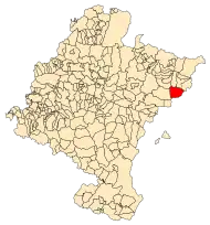 Localização do município de Burgui em Navarra