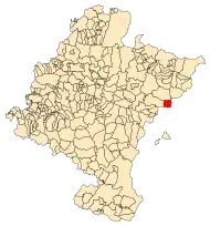 Localização do município de Castillonuevo em Navarra