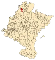 Localização do município de Eratsun em Navarra